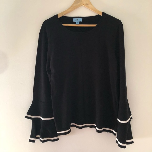 CeCe Tops - 🚨Blouse Sale🚨 Black Bell Sleeves Blouse